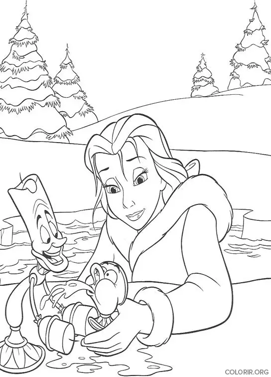 Bela salvando Zip em Lago