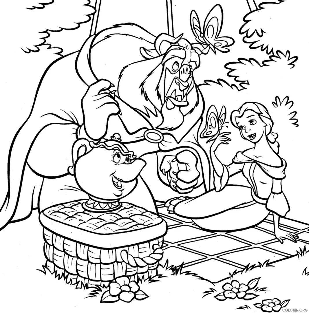 Piquenique com Borboletas da Bela e a Fera