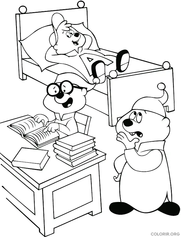 Os Esquilos estudando