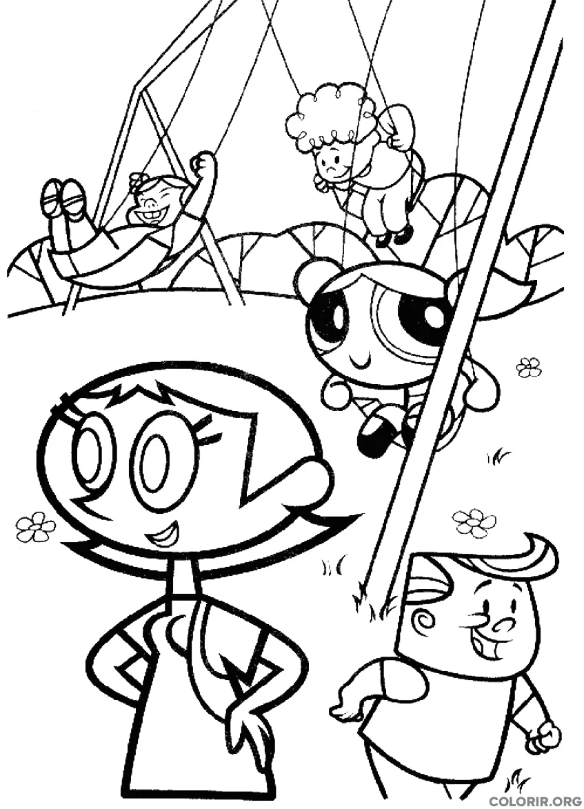 As Meninas Super Poderosas no Parquinho da Escola