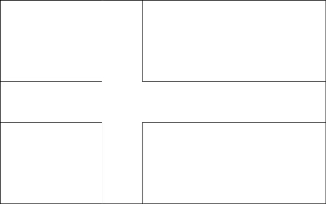 Bandeira da Suecia para colorir