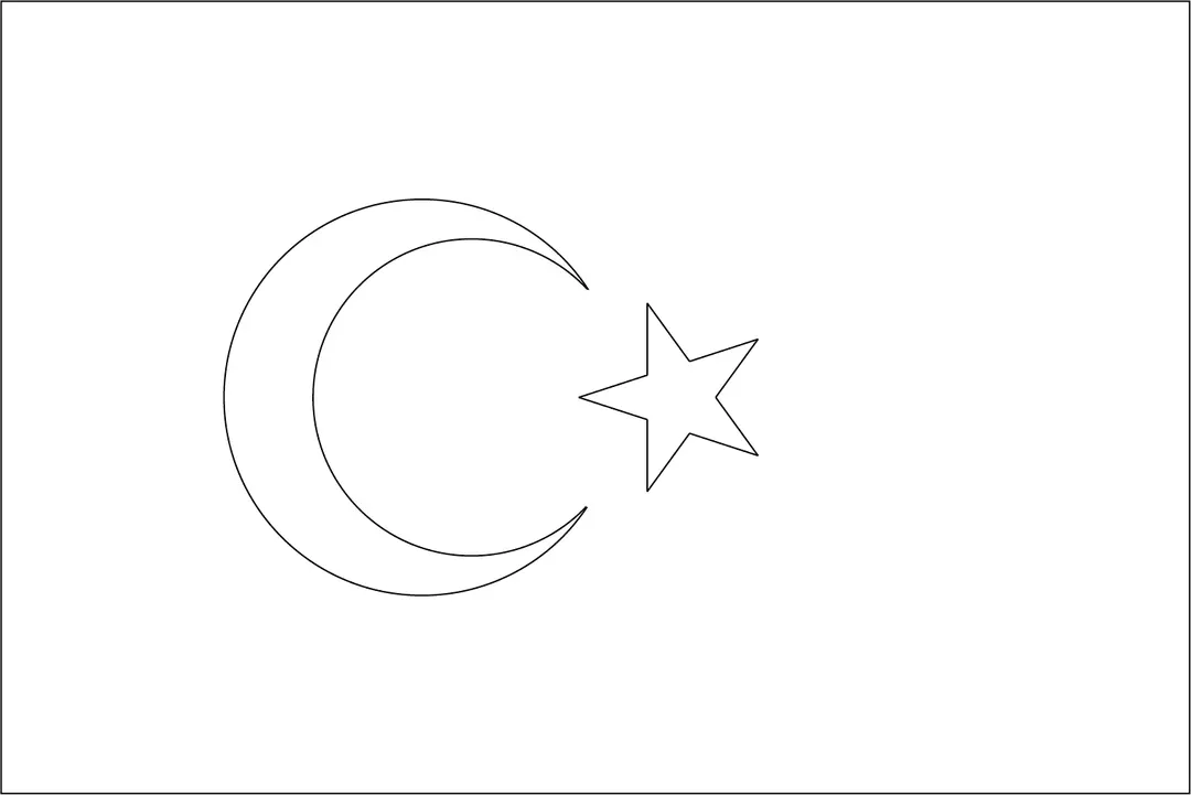 Bandeira da Turquia para colorir