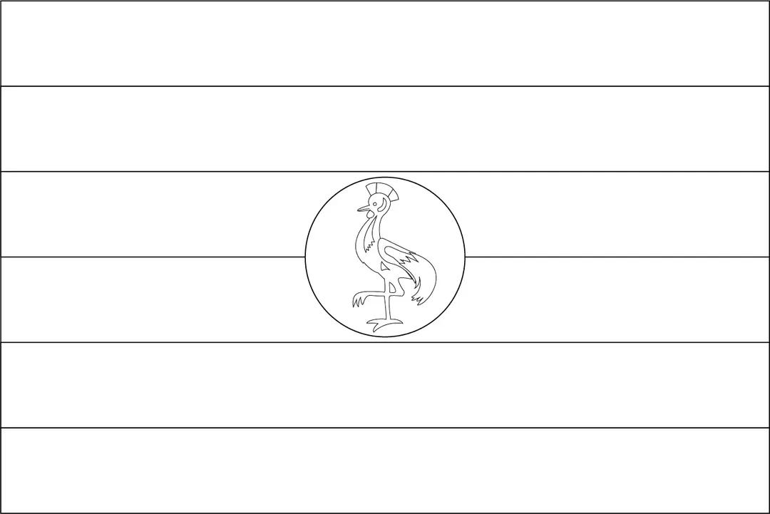Bandeira da Uganda para colorir