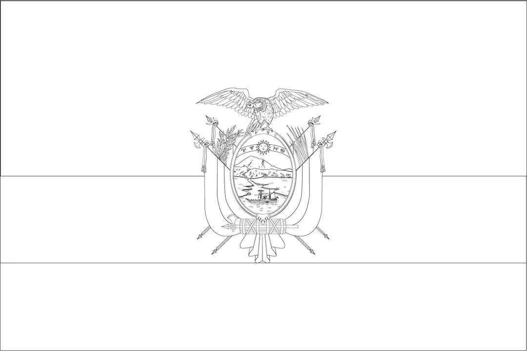 Bandeira do Equador para colorir