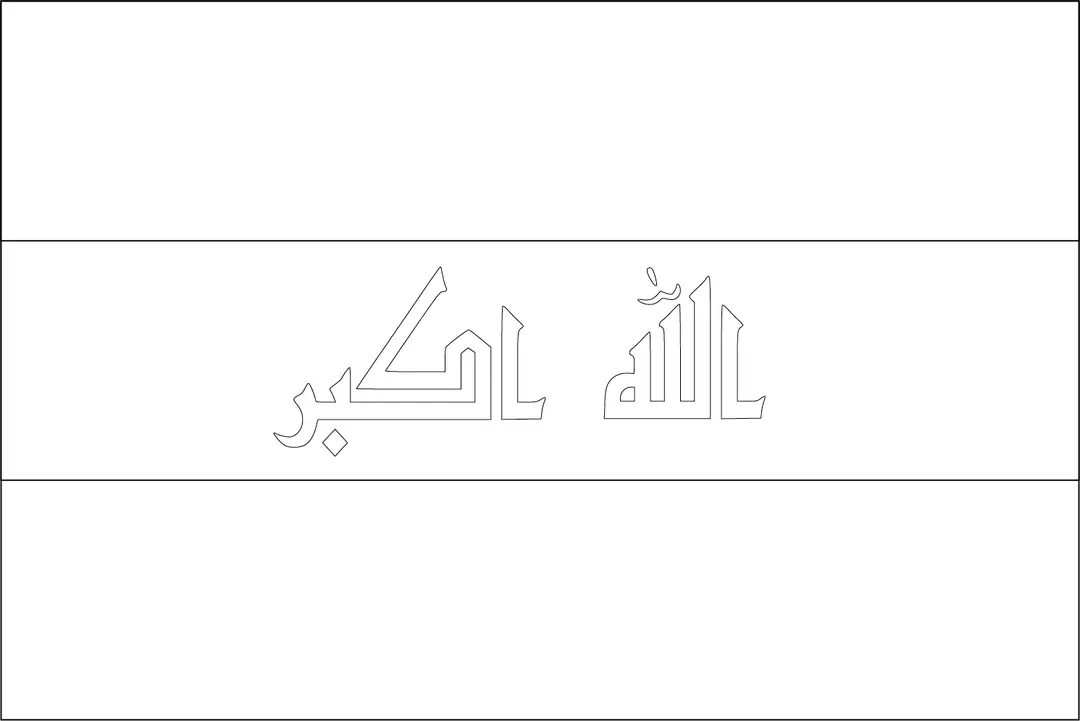 Bandeira do Iraque para colorir