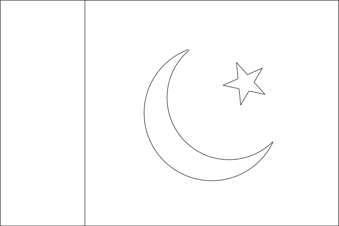 Bandeira do Paquistao para colorir