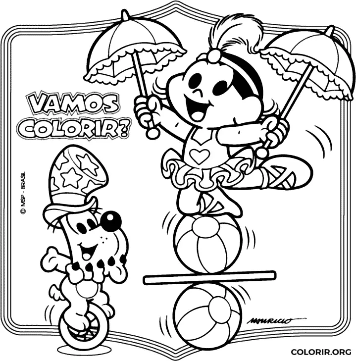 Bidu e Magali para colorir