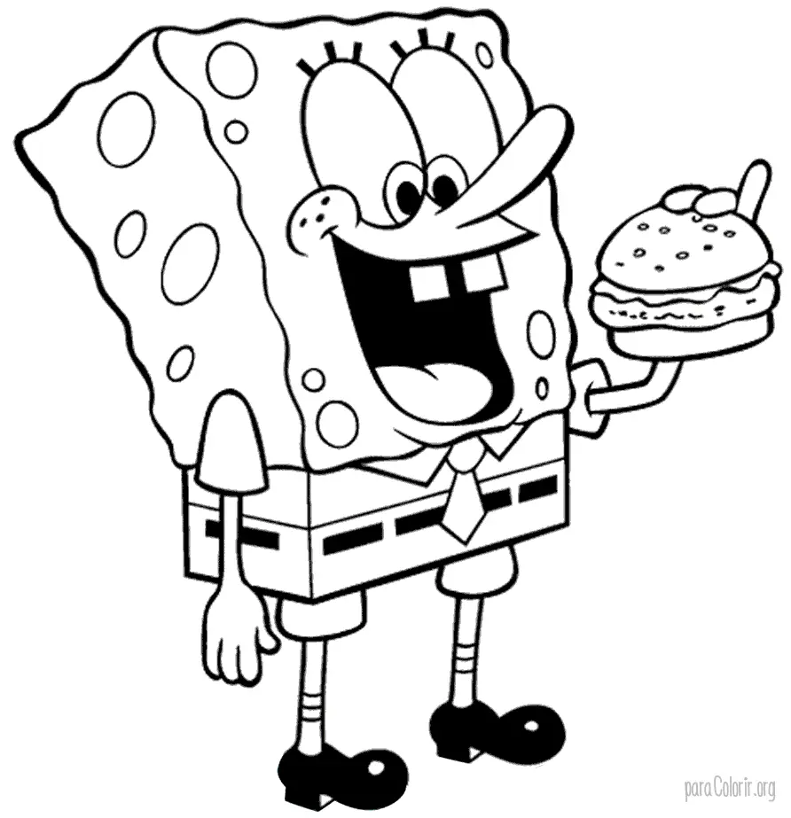Bob Esponja comendo Hamburger