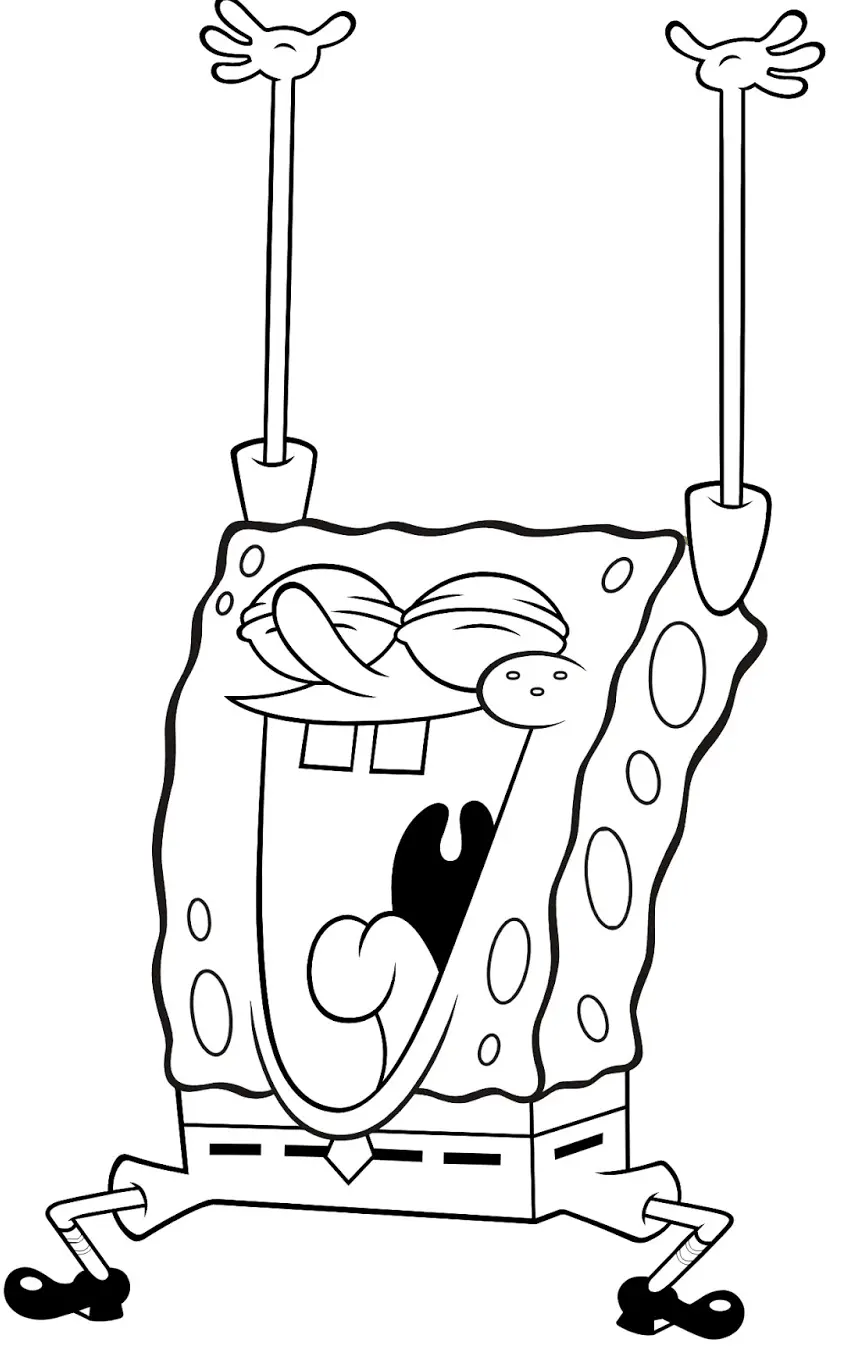 Bob Esponja Feliz para colorir