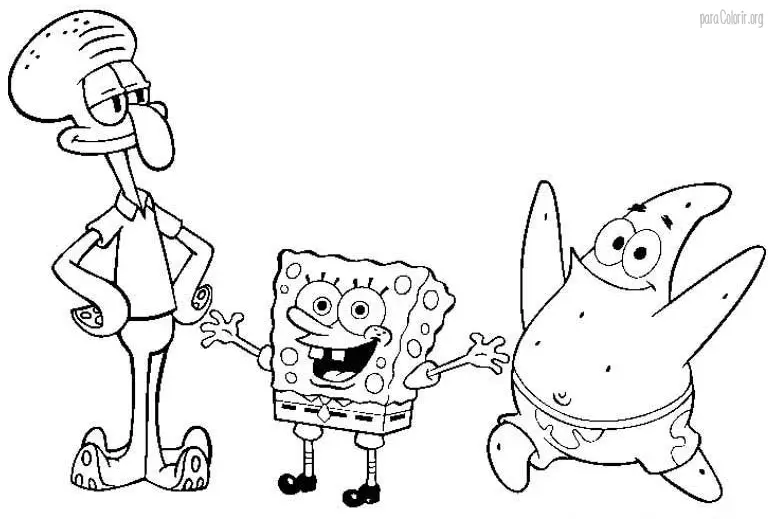 Lula Molusco Bob Esponja e Patrick