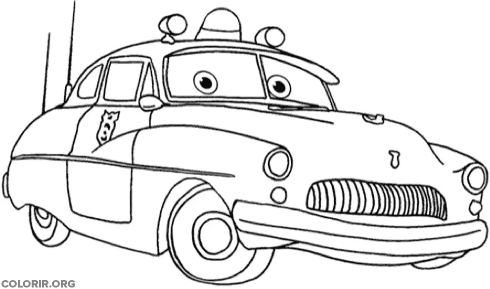 Carro de Policia do Filme Carros para colorir