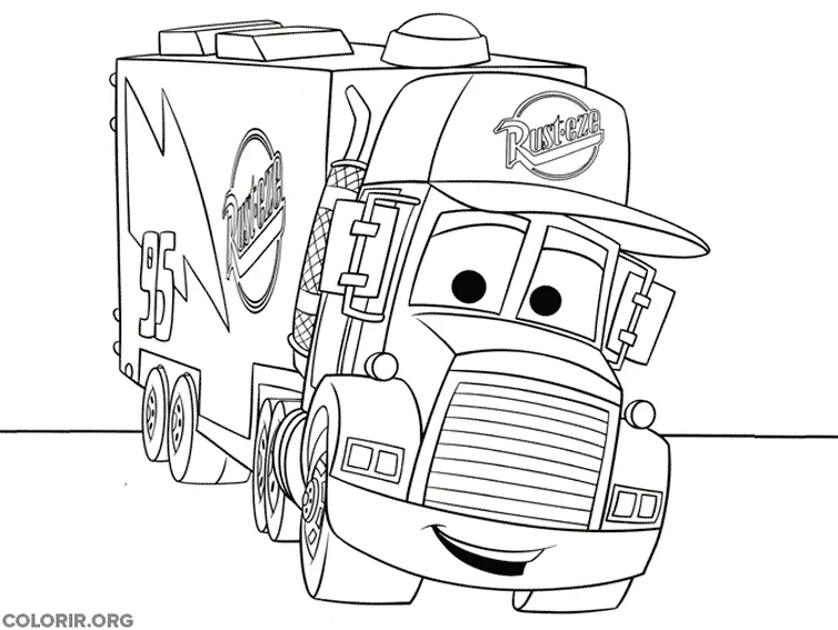 Mack a Carreta de Carros para colorir