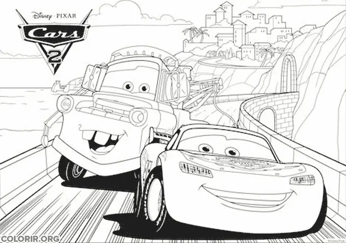 Mate e Relampago Mcqueen correndo Juntos