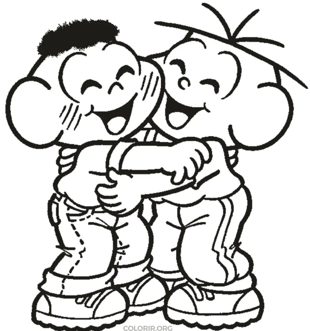 Cascao e Cebolinha Se Abracando