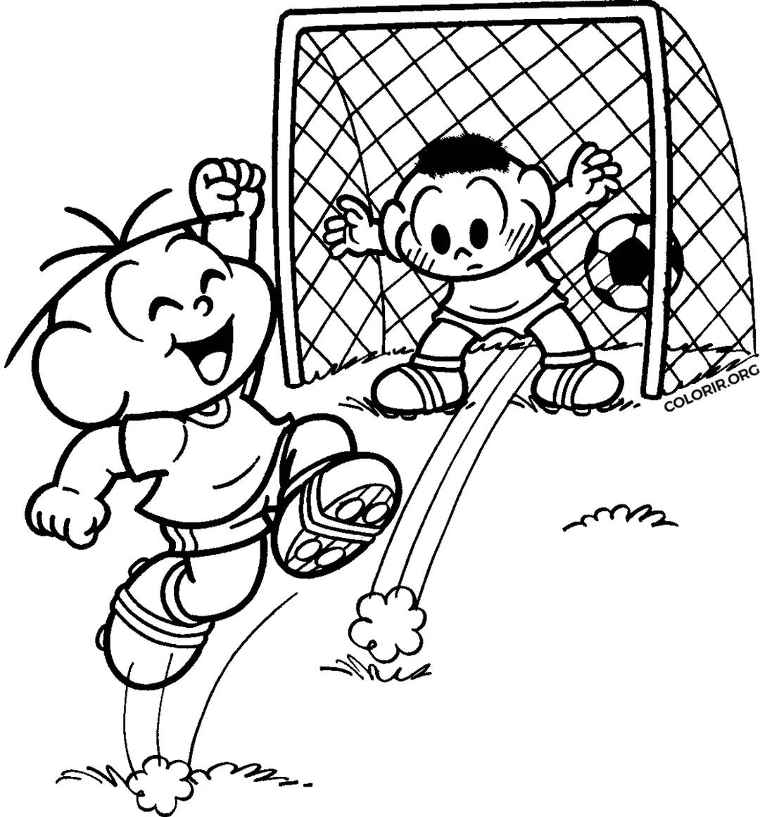 Cascao levando Gol do Cebolinha