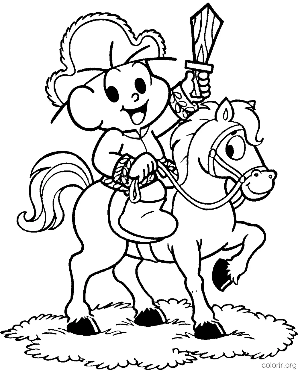 Cebolinha Cavaleiro para colorir