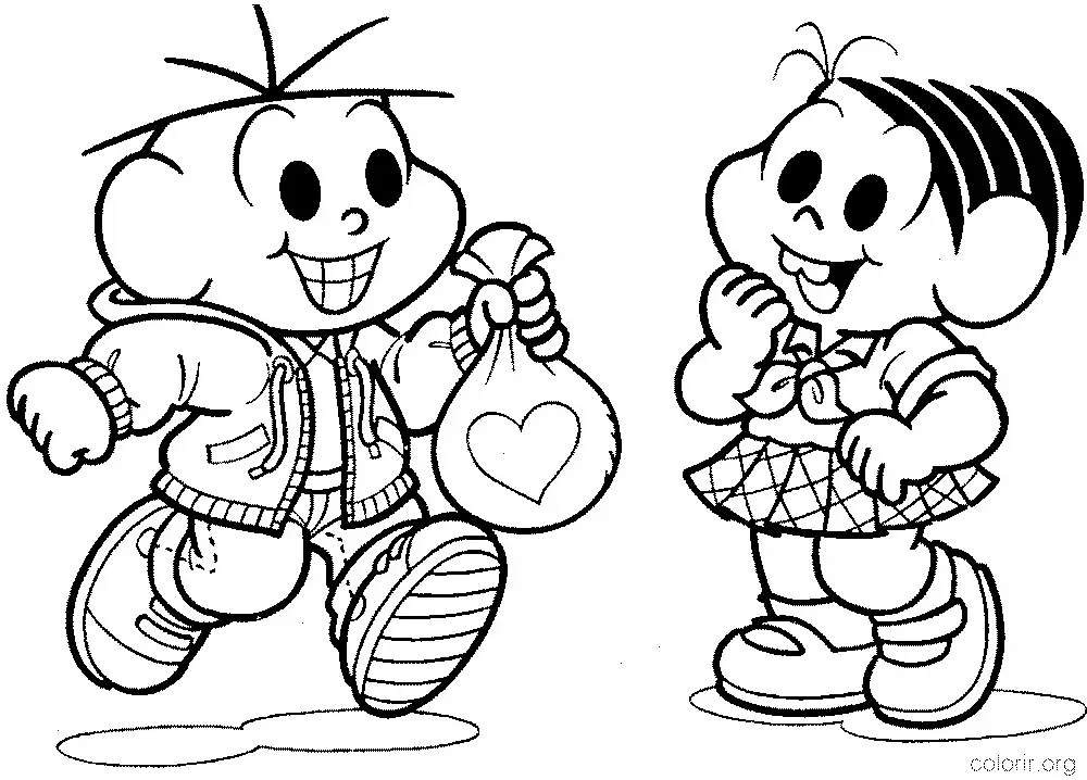 Cebolinha com Presente para Monica