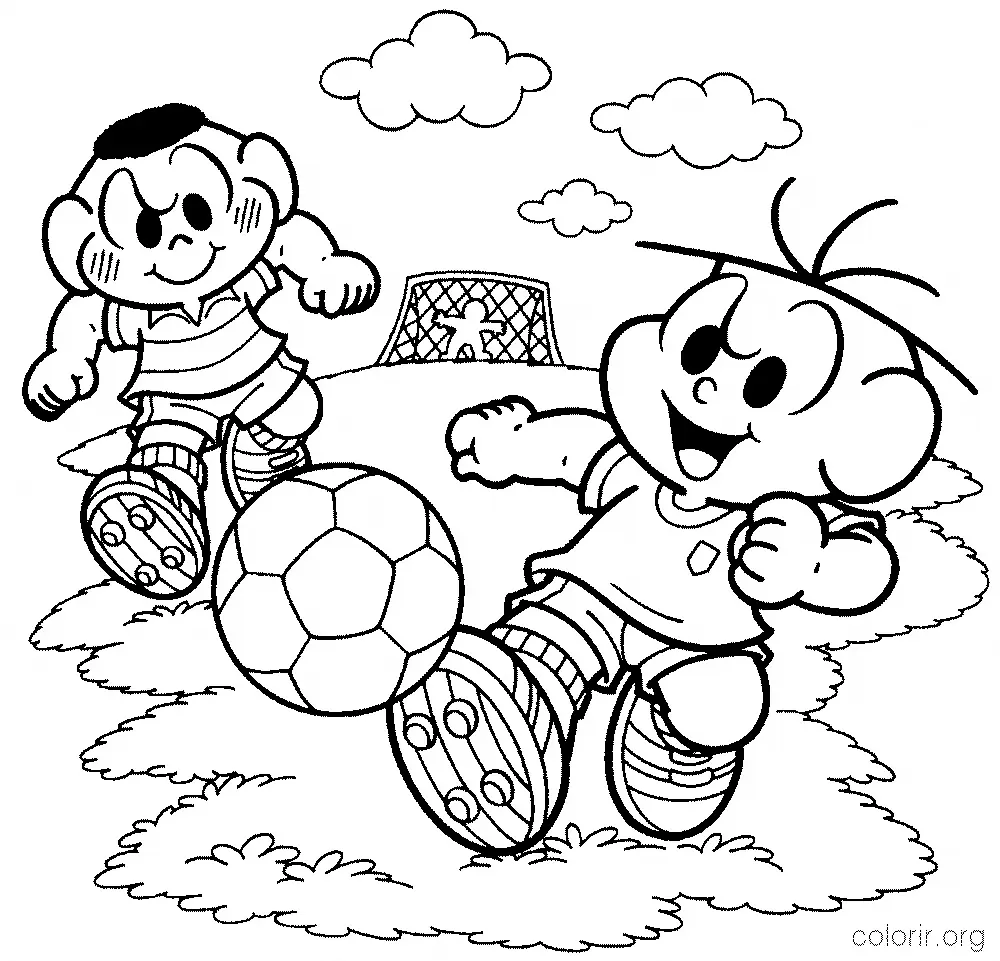 Cebolinha e Cascao Jognado Futebol