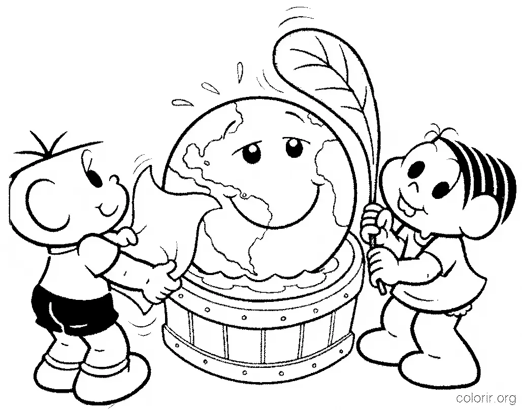 Cebolinha e Monica Cuidando do Planeta Terra