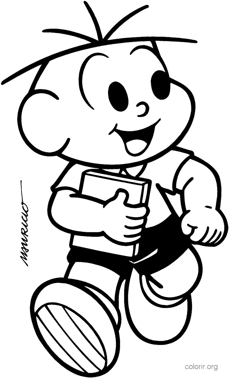 Cebolinha indo para Escola