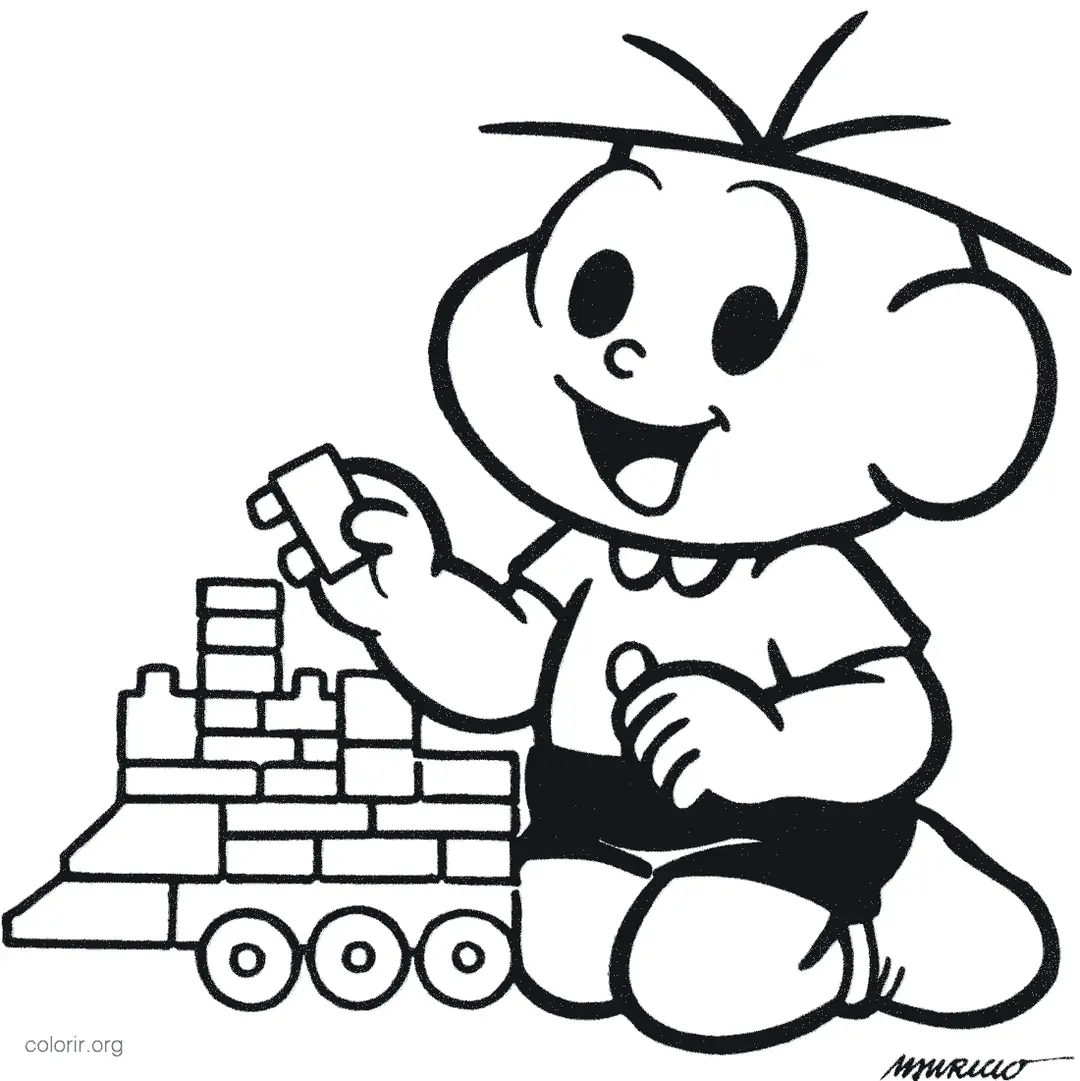 Cebolinha Montando Blocos