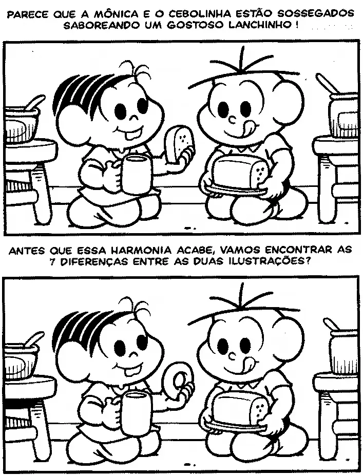 Jogo Dos 7 Erros Cebolinha e Monica