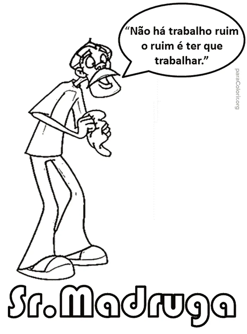 Senhor Madruga para colorir