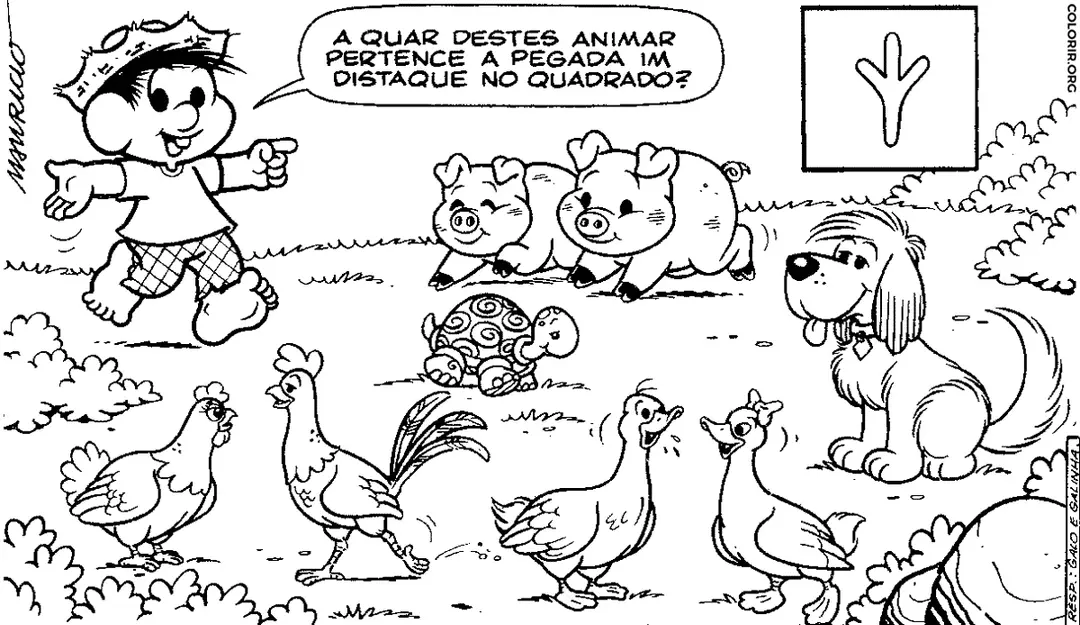 Atividade do Chico Bento e Animais
