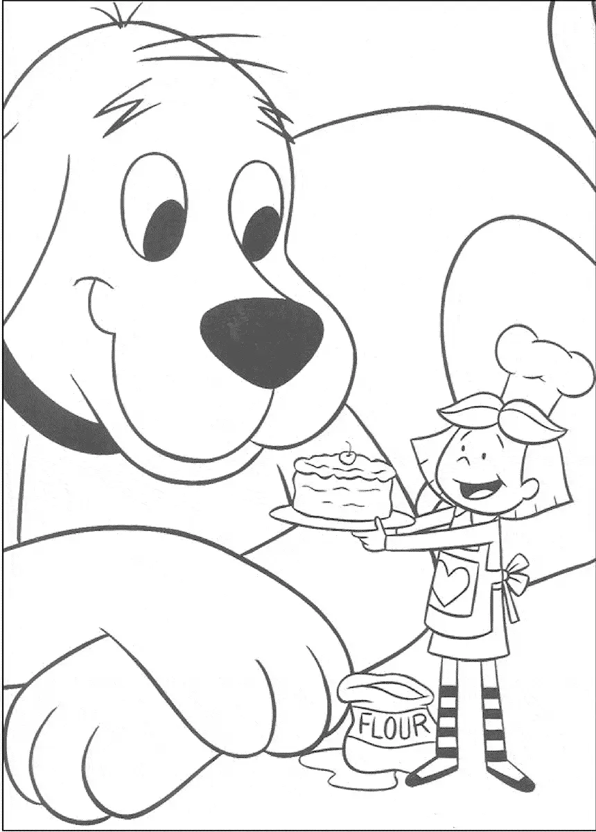 Clifford e Emily com Bolo