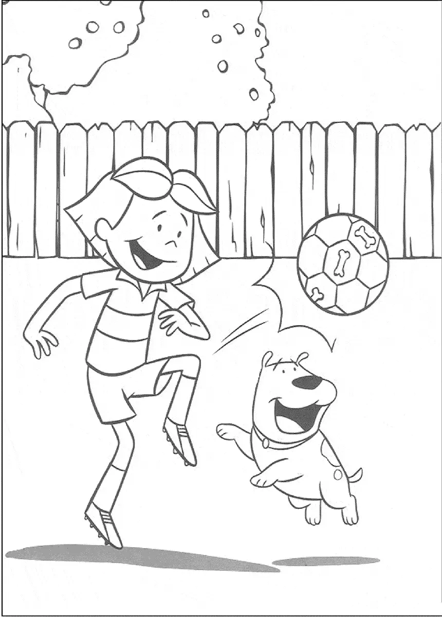 Emily e T Bone jogando Futebol