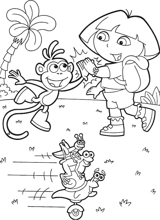 Desenho da Dora Aventureira para colorir