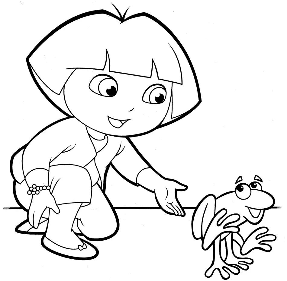 Dora Ajudando Um Sapo