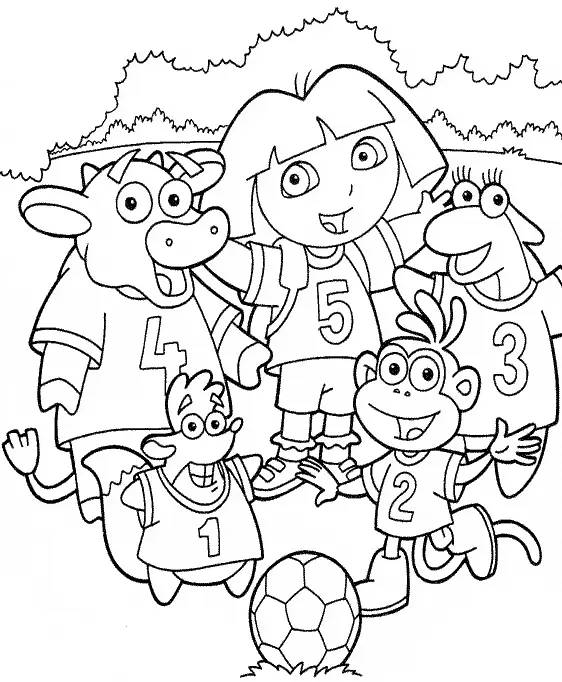 Dora Aventureira jogando Futebol com Animais