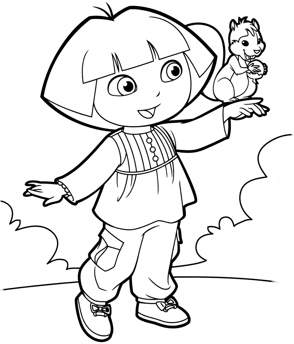 Dora brincando com Tico