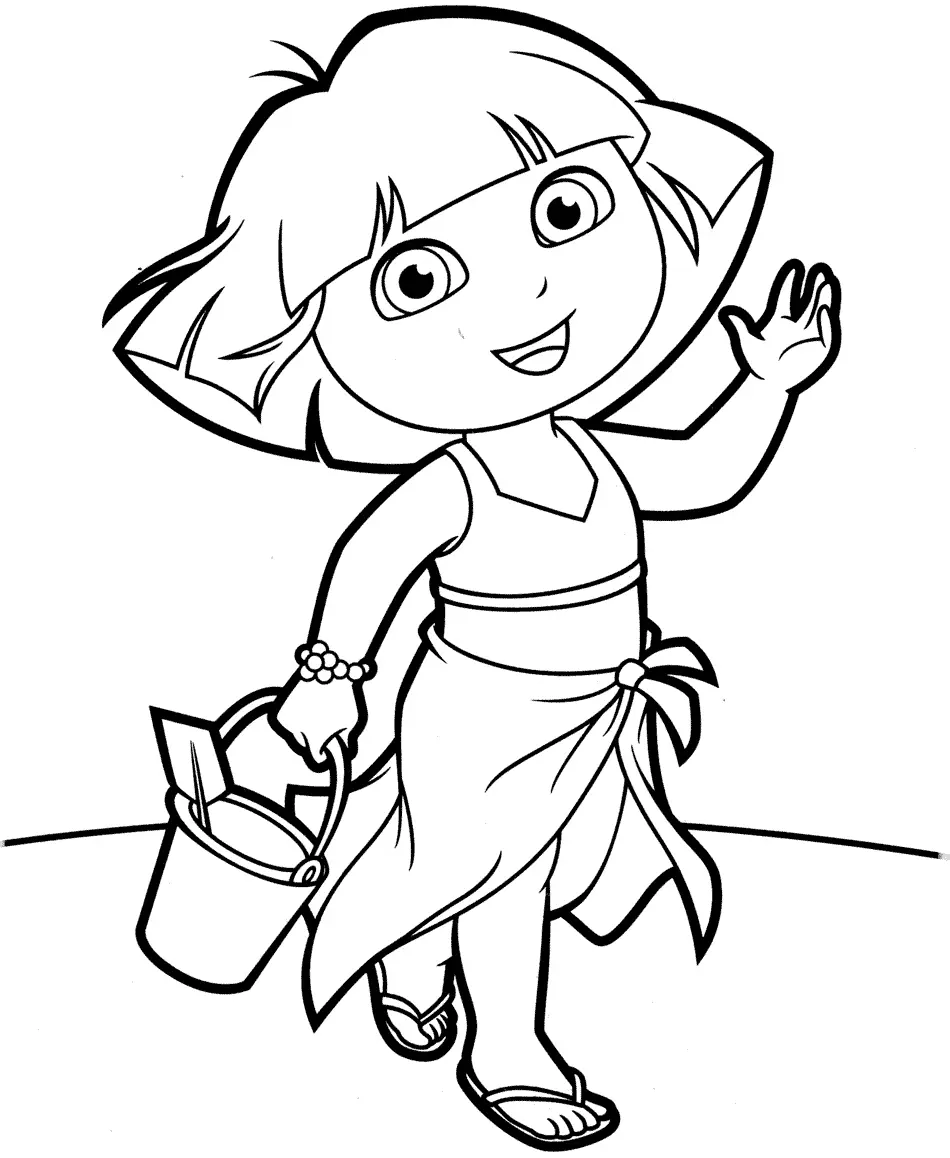 Dora com Baldinho de Areia