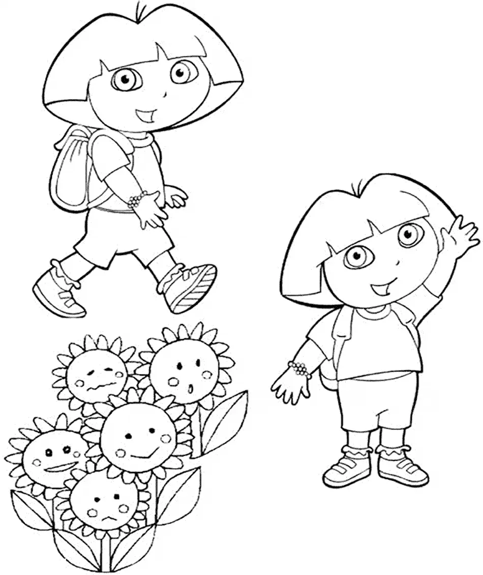 Dora com Flores