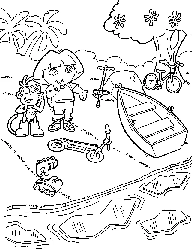 Dora e Botas Atravessando o Rio