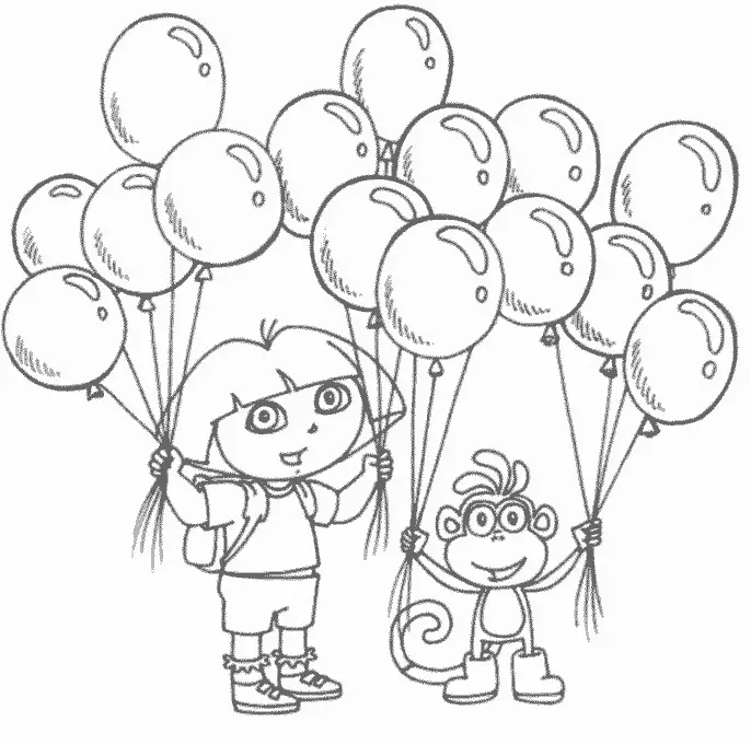 Dora e Botas com Baloes