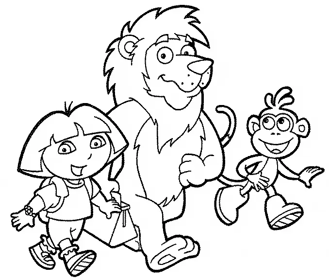 Dora e Botas com Leao