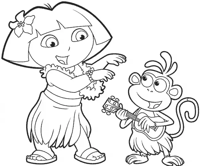 Dora e Botas dancando