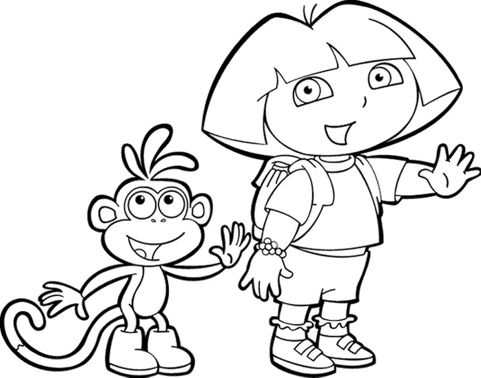 Dora e Botas para colorir