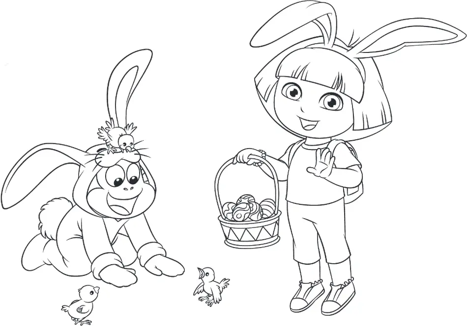 Dora e Botas Prontos para Pascoa