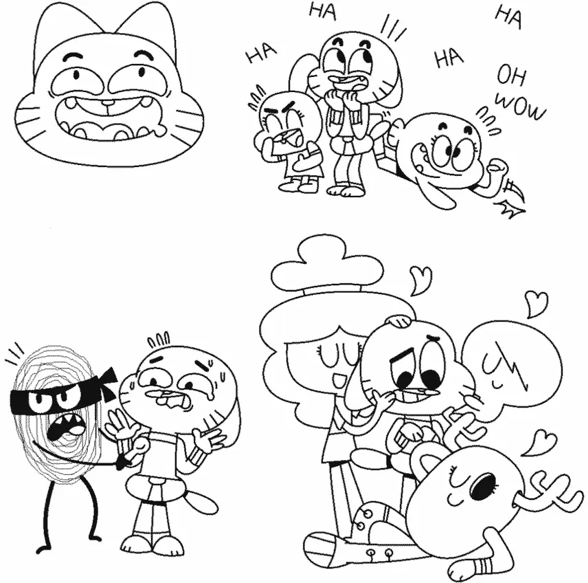 Cenas de Gumball para colorir