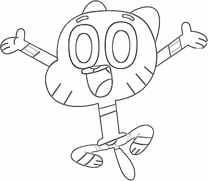 Gumball pulando Feliz