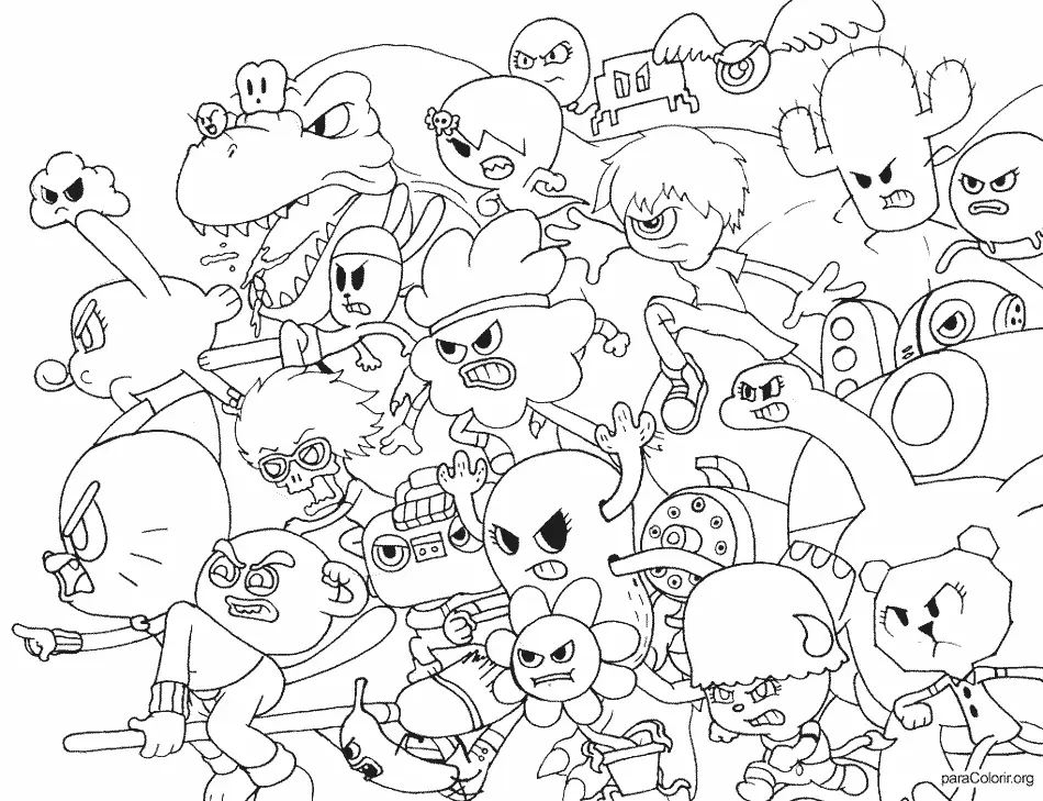 Turma de Gumball para colorir