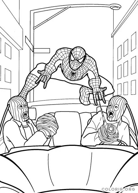 Homem Aranha Evitando Fuga de Ladroes