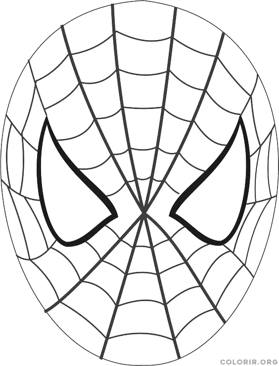 Mascara do Homem Aranha para colorir