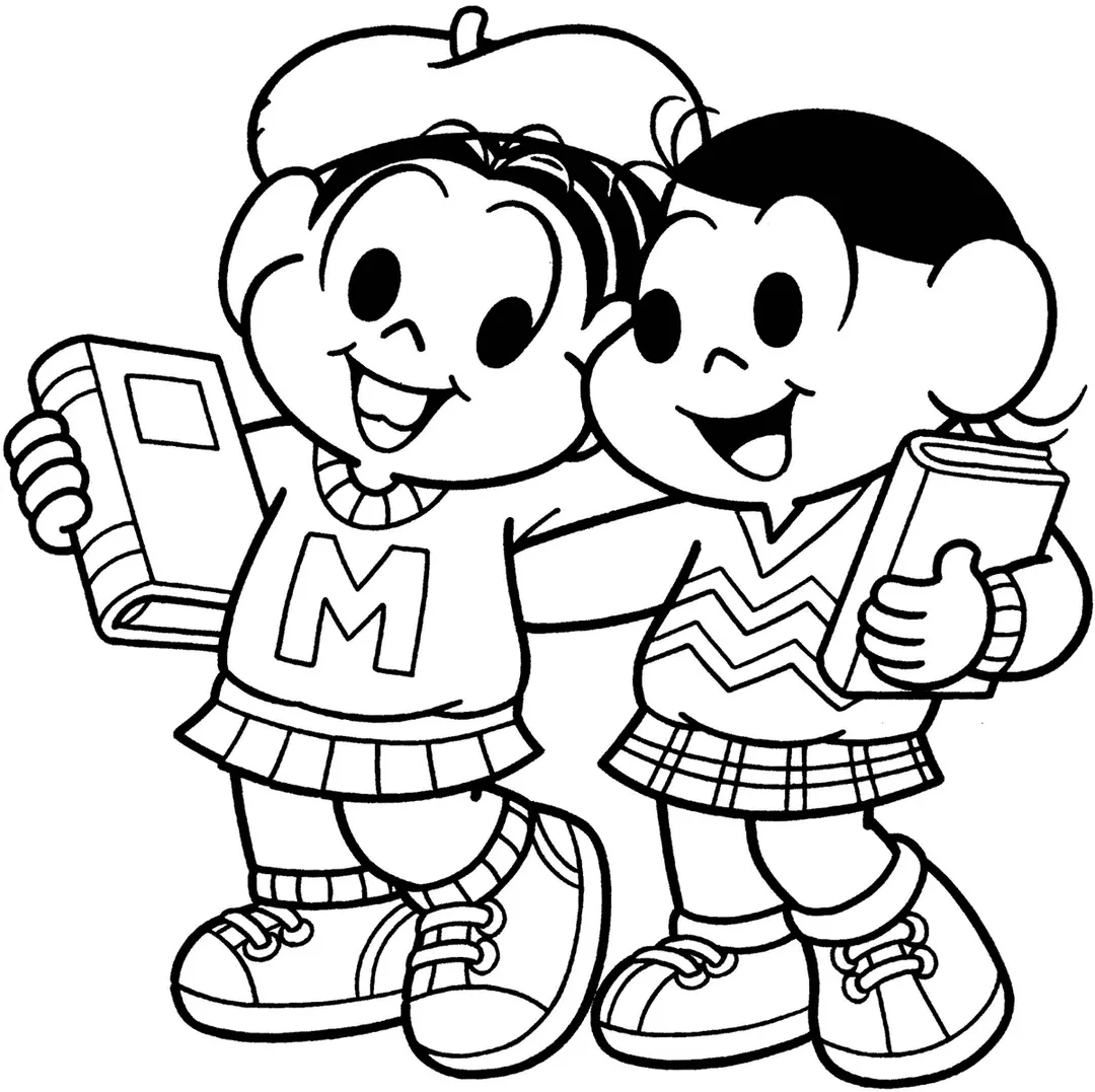 Magali e Monica na Escola