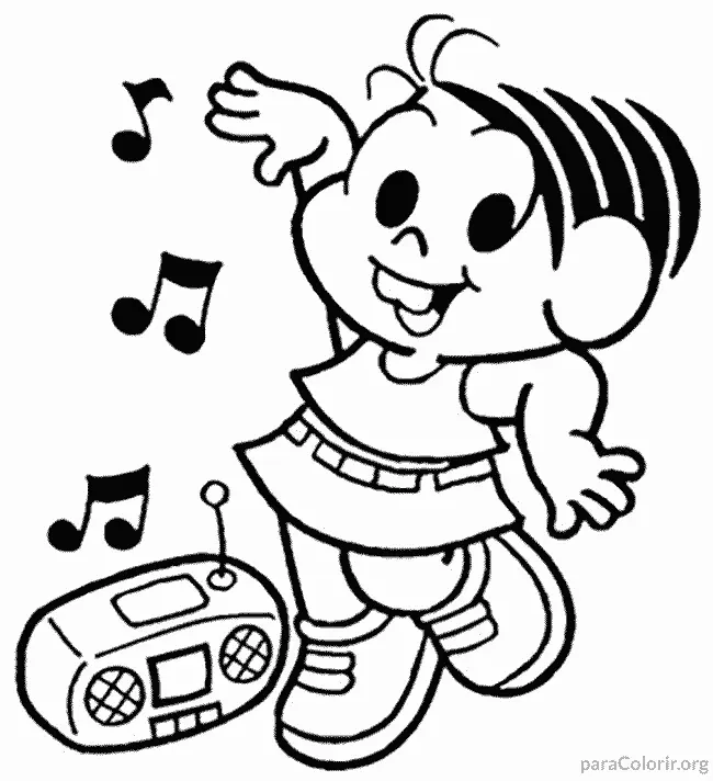 Desenho da Monica dancando