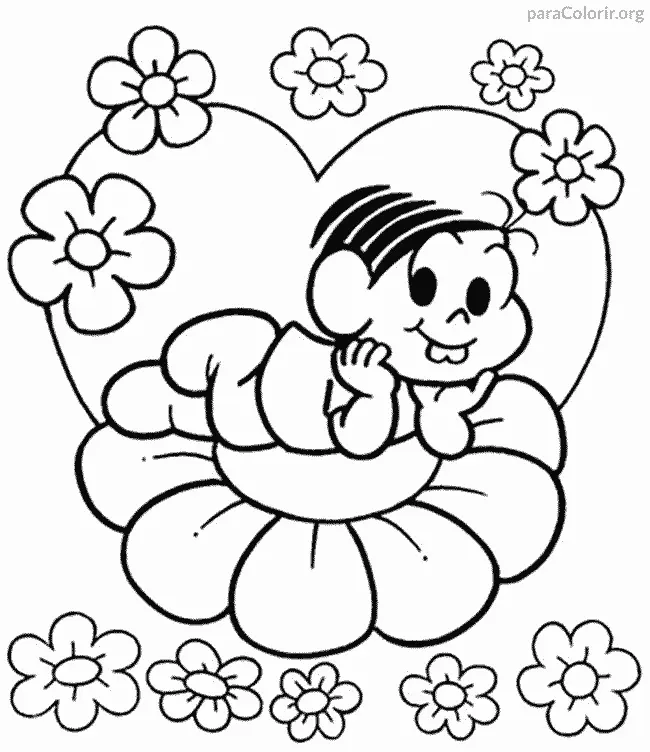 Desenho da Monica para Pintar